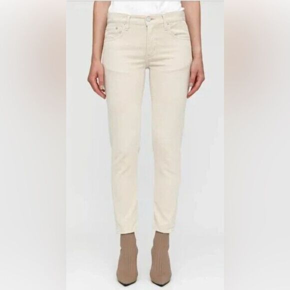 MOUSSY VINTAGE Japan Denim Ailey Corduroy Straight Leg Pants Off White Size 26 - Picture 1 of 13